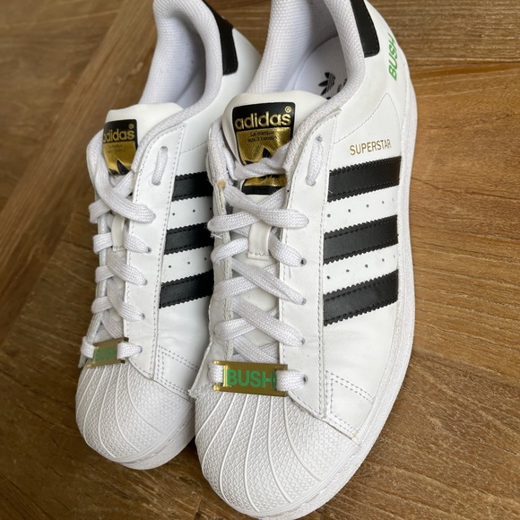 COPY - Size 8.5 - adidas Superstar White Black 2014 Rare Snoop Dogg Bush - Picture 2 of 13